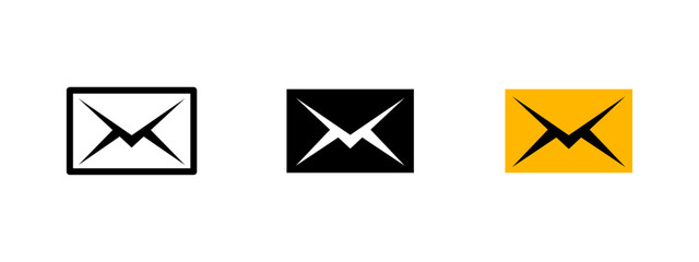 Email icon. Closed envelope symbol with sharp angular style vector illustration. Incoming mail or unread message symbol. Used in UI alerts and communication tools sign. Envelope pictogram.