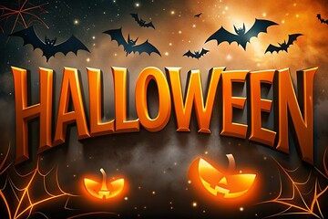 Spooky Halloween Celebration Orange and Black Festive Text Design