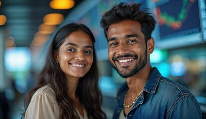 indian economic students posing in financial hub