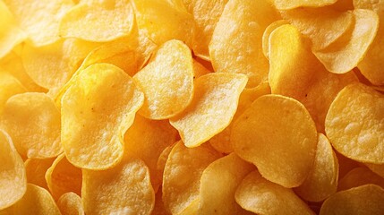 Potato Chips Pile in SVG Form Highlighting Crispy Snack, Golden Texture, and Indulgent Treat in a Close-Up Abstract Style