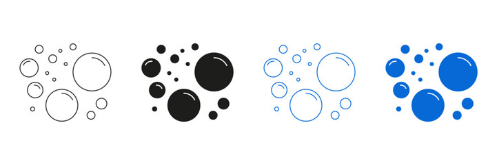 Bubble Line And Solid Icon Set. Bubbly Design Symbol Collection. Isolated Vector Illustration