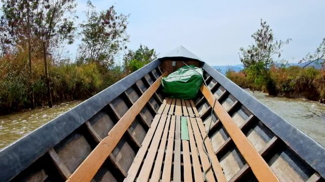 Canoe journey through Inle Lake and up Inn Thein Creek, Myanmar
