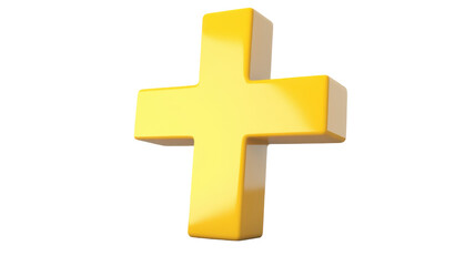 Fototapeta premium Golden religious cross symbol isolated on white background