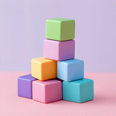 Fototapeta premium Colourful wooden toy blocks