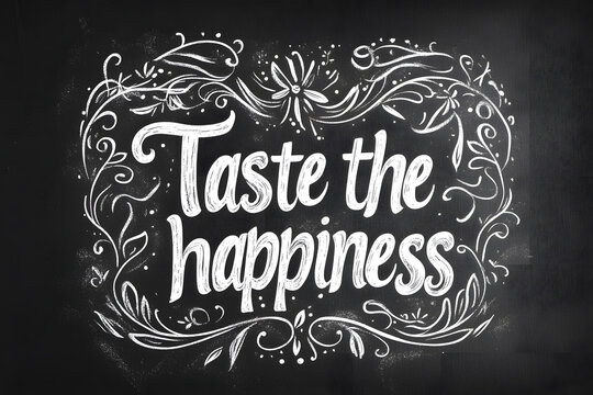 Chalkboard Happiness Quote Design.