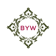 BYW Logo design vector template. 