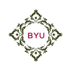 BYU Logo design vector template. 