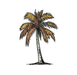 Hand-drawn illustration of a palm tree