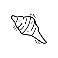 Hand Drawn Sea Shell Illustration. Doodle Vector. Isolated on White Background - EPS 10 Vector