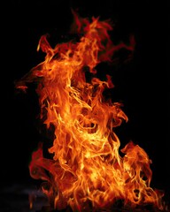 Realistic flames and fiery textures on a black background.