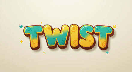 Playful Twisted Text Effect  Cartoon Style Typography Design