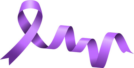 Purple ribbon with wave long strip template