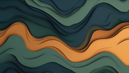 Abstract wavy layers in muted earth tones