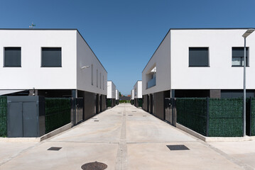 Modern newly built semi-detached houses