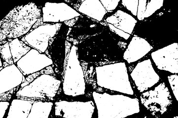 Rustic cracked texture with many cracks and scratches. Abstract background. PNG graphic illustration with transparent background.