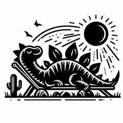 Naklejka premium Stegosaurus Basking Peacefully in the Sun