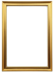 Elegant golden frame isolated on a white background. Perfect for mockups, wall art, gallery presentations, interior design, and minimalist decor projects.