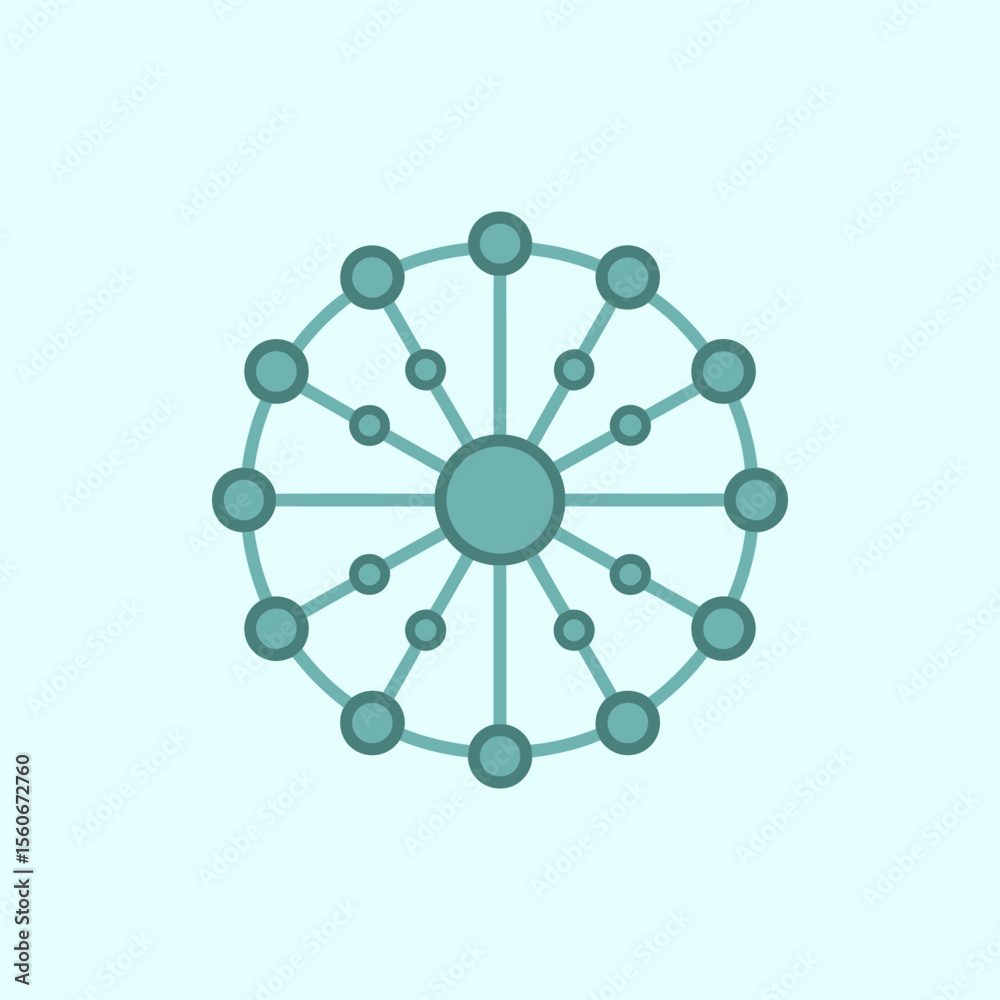Aufkleber neural network icon vector, modern neural network sign for ai, deep learning, and data processing