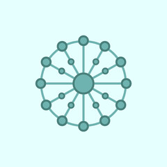 Obraz premium Neural network icon vector, Modern neural network sign for AI, deep learning, and data processing