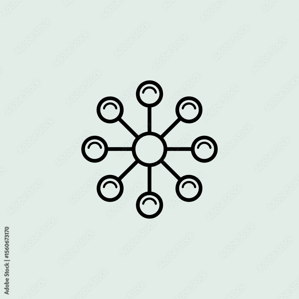 Aufkleber neural network icon vector, modern neural network sign for ai, deep learning, and data processing