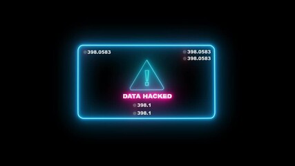 4k video neon animation. Spyware, Malware software. Cyber security cybercrime. Data Encryption breach, virus, information illegal connection, fraud, Dark web, darknet. - Powered by Adobe