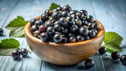 BLACK CURRANT on a beautiful background. Berries