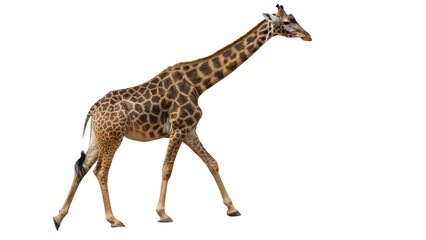 Fototapeta premium Giraffe, isolated transparent background