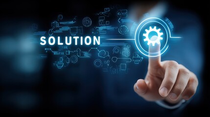 Person Interacting with Digital Solution Interface