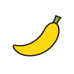 yellow banana isolated on white