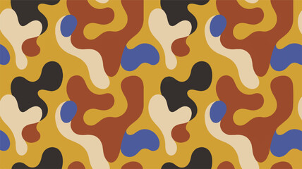 Abstract organic shapes pattern retro