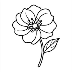 Obraz premium Stylized Black and White Illustration of a Blooming Flower Design