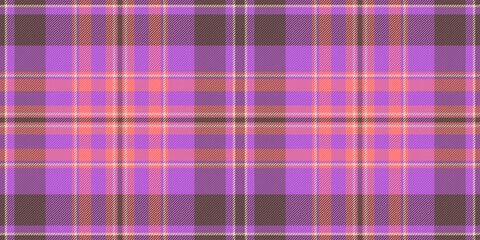 Vibrant purple, peach, and brown plaid pattern. Perfect for textile design, fashion, websites, and branding.