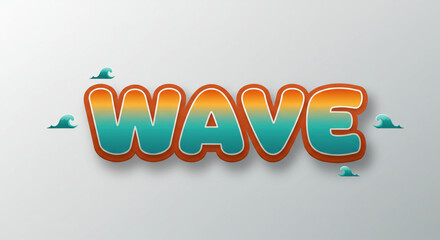 Vibrant Gradient Wave Text Effect Design Element for Summer Projects