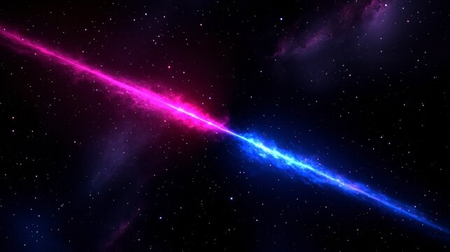 Cosmic showcase of stars and nebulae throughout a galaxy. A blue to red spectrum in deep space. Conveys the enormity of the universe. Perfect for banner designs. Excellent for American