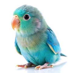 A captivating close up of a beautiful blue Parrotlet bird with charm