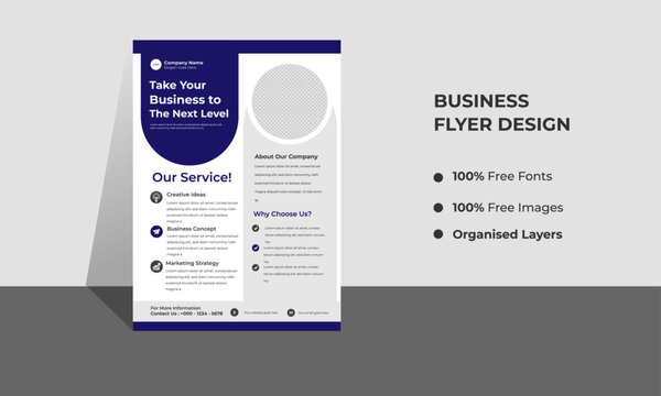 Corporate Business Modern A4 Flyers, with creative editable geometric vector design templates, Informative modern layouts for promotional purposes