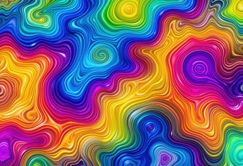 psychedelic rainbow ridged topological map pattern background texture