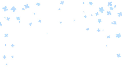 Summer wind vector blue hydrangea flower, blossom with flying petals seasonal event banner background