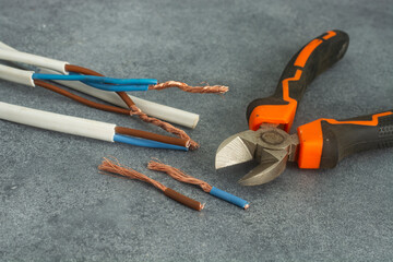 Close up of wire cutters.