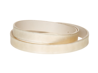 translucent leather belt placed white white surface  isolated on white background PNG, ai generated