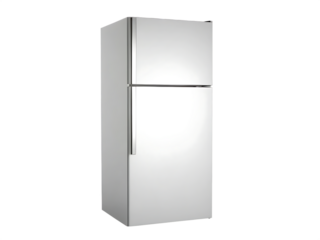top mount fridge isolated on white background PNG, ai generated