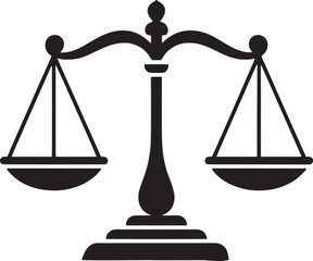 Black And White Line Art Illustration Of Scales Of Justice Legal Symbol Balance Icon vector