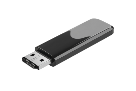 Sleek black displayport adapter a gateway to visual brilliance promises high speed connections on transparent background