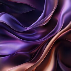 Obraz premium Fluid, vibrant drapes of silk-like fabric in a gradient of purple and copper