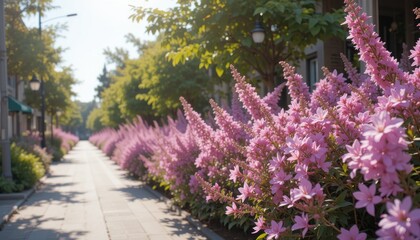 Syringa vulgaris and Nerium oleander frontal street