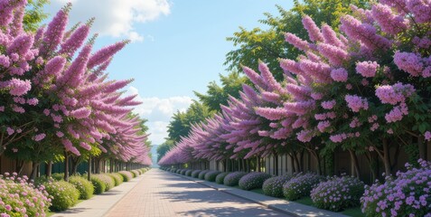 Syringa vulgaris and Nerium oleander frontal street