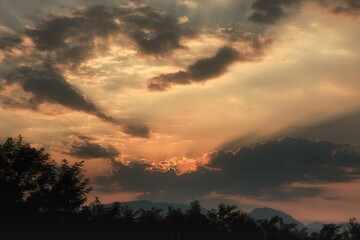 cloudy sky at sunset