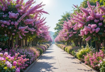 Syringa vulgaris and Nerium oleander frontal street