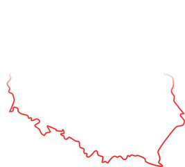 This image shows the map of Poland filled with a gradient version of the Polish national flag, white on top and red on the bottom.
