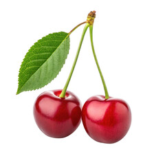 two cherries isolated transparent background